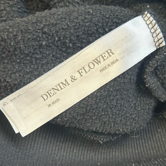 Denim and Flower Ricky Singh Black and white striped hoodie, Size L - Picture 8 of 11